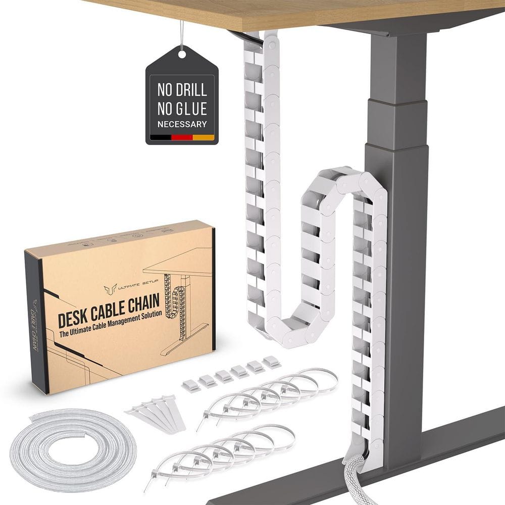 White 4.36 ft. Adjustable Length Wire Management Under Desk Cable Management Vertebrae price history on PriceWatchPro