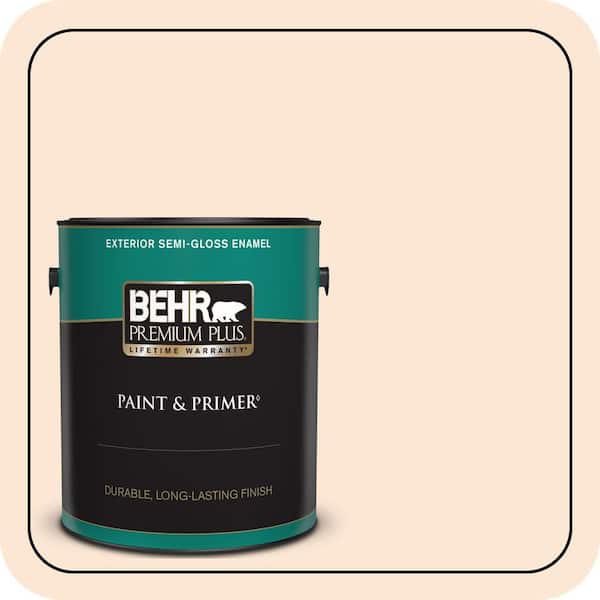BEHR PREMIUM PLUS 1 gal. #270C-1 Naive Peach Semi-Gloss Enamel Exterior Paint & Primer