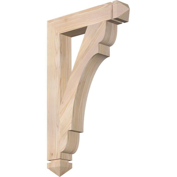 Ekena Millwork 3.5 in. x 32 in. x 20 in. Douglas Fir Olympic Arts and Crafts Smooth Bracket