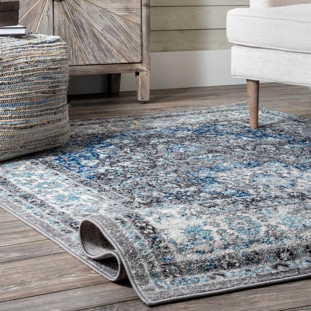 Verona Dark Gray Vintage Persian 8' Runner Rug