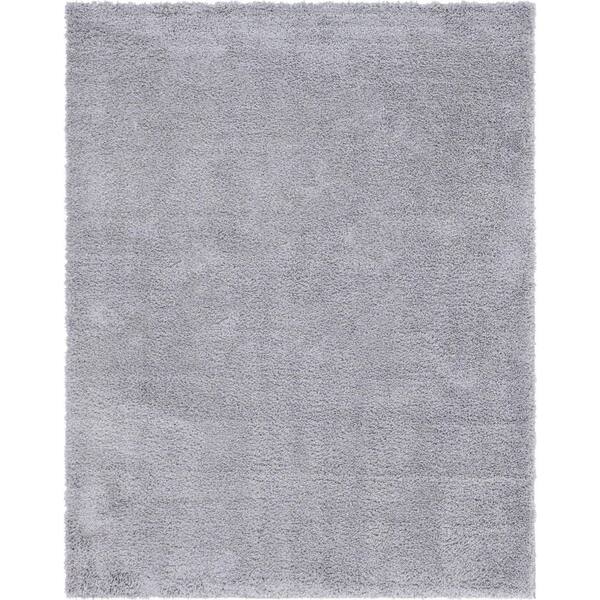 Unique Loom Davos Shag Sterling Gray 8 ft. x 10 ft. Area Rug