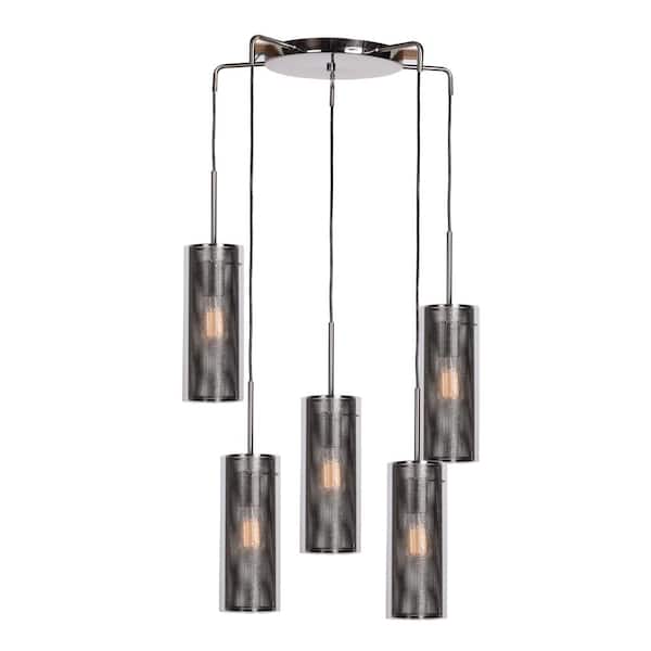 Access Lighting Multis 5-Light Black Chrome Pendant
