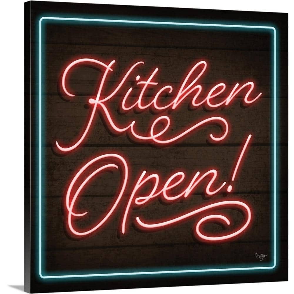 Neon Kitchen Open by Mollie B. Canvas Wall Art price history on PriceWatchPro