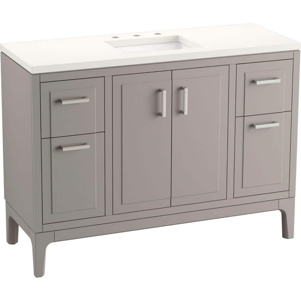 Seer 48" Mohair Gray Single Sink Freestanding Vanity with Quartz Top