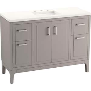 Seer 48 in. W x 18 in. D x 36 in. H Single Sink Freestanding Bath Vanity in Mohair Grey with Quartz Top