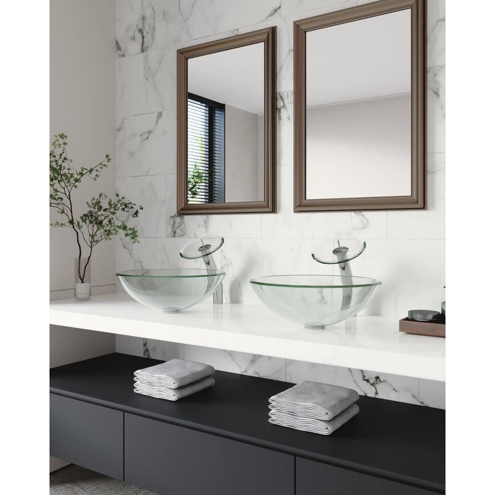 Crystal Clear Glass Circular Vessel Bathroom Sink