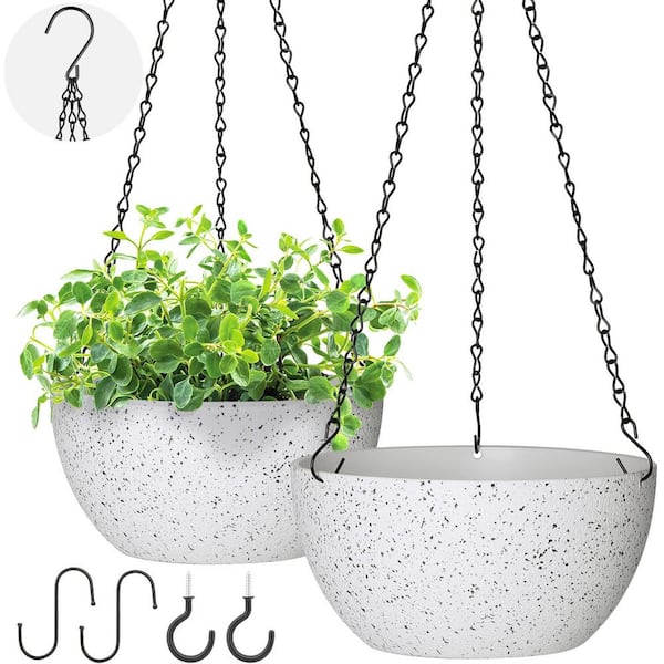 Image of Plastic hanging pot with drainage hole