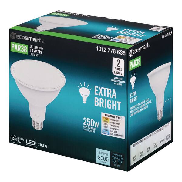 EcoSmart PAR38 LED Flood Light Bulb – 90W Equivalent, Dimmable, Daylight 5000K (Open Box)