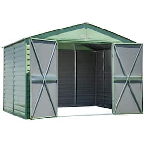 10 ft. x 8 ft. Green Metal Storage Shed With Gable Style Roof 74 Sq. Ft.