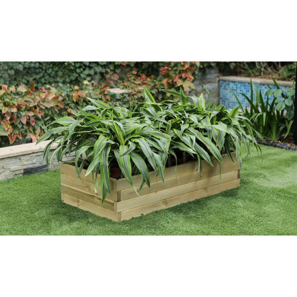 Natural Wood Finish 3.3ft Weather-Resistant Raised Garden Bed