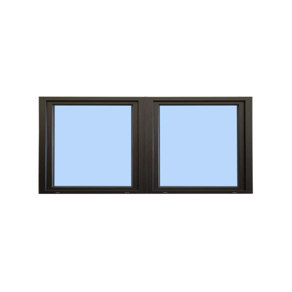 64 in. x 36 in. Elite Euro Black Exterior/White Interior Vinyl Double Sash Tilt and Turn Window, LHS/RHS Inward Swing price history on PriceWatchPro