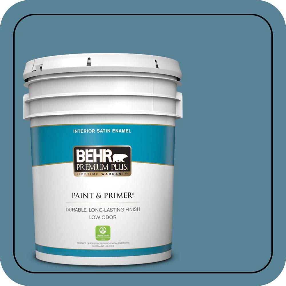 5 gal. #S480-5 Blue Moon Bay Satin Enamel Low Odor Interior Paint & Primer price history on PriceWatchPro