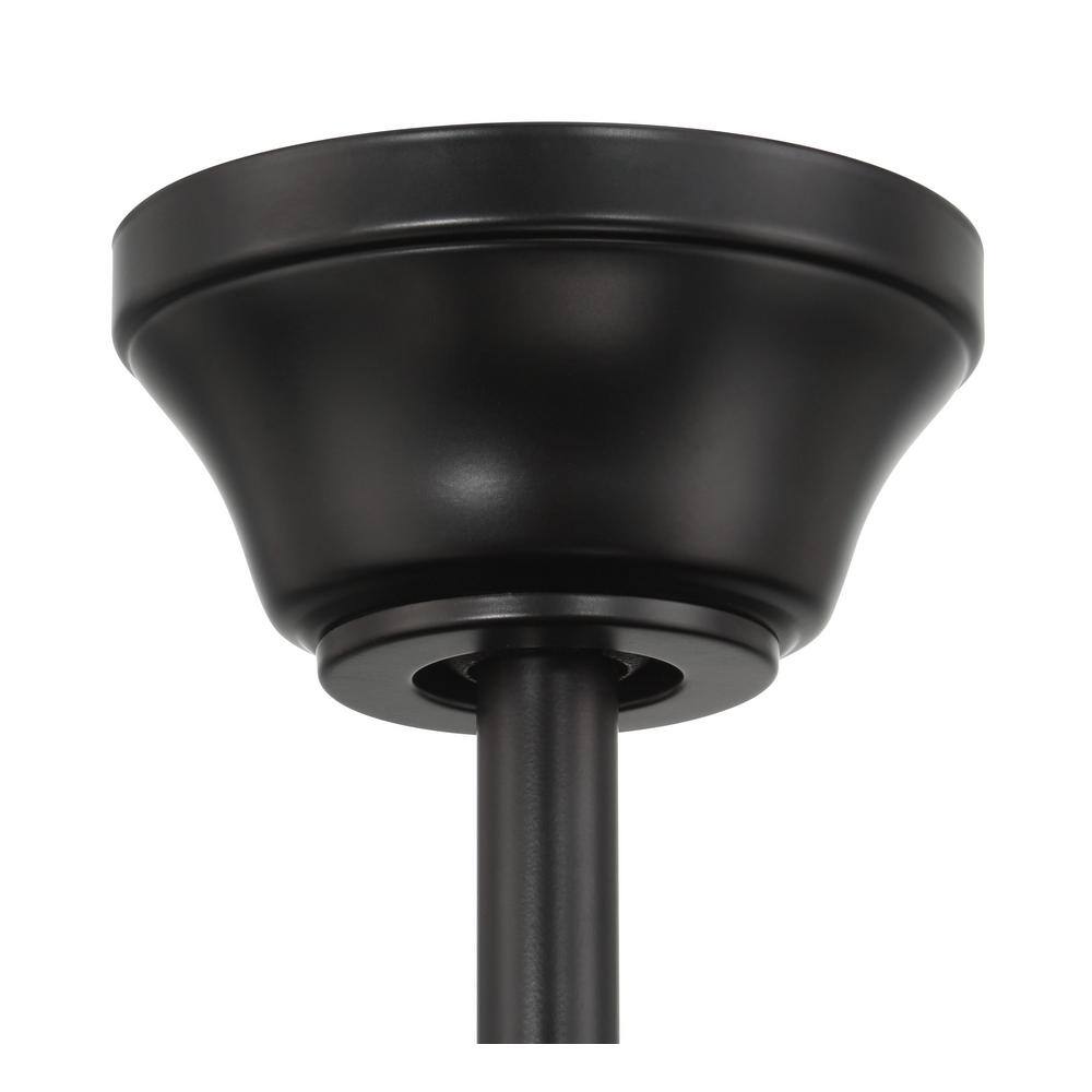 Flat Black 52" Ceiling Fan with Frost White Glass Light