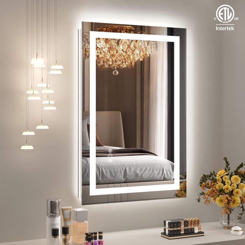 24 in. W x 36 in. H Rectangular Frameless LED Anti-Fog Wall Bathroom Vanity Mirror in Tempered Glass, ETL price history on PriceWatchPro