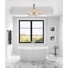 Home Decorators Collection Birkett 56 in. Freestanding Flatbottom Soaking Bathtub with Center Drain in White GBBA012