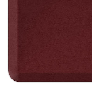 NewLife Designer Leather Grain Cranberry 20 in. x 32 in. Anti-Fatigue Comfort Kitchen Mat