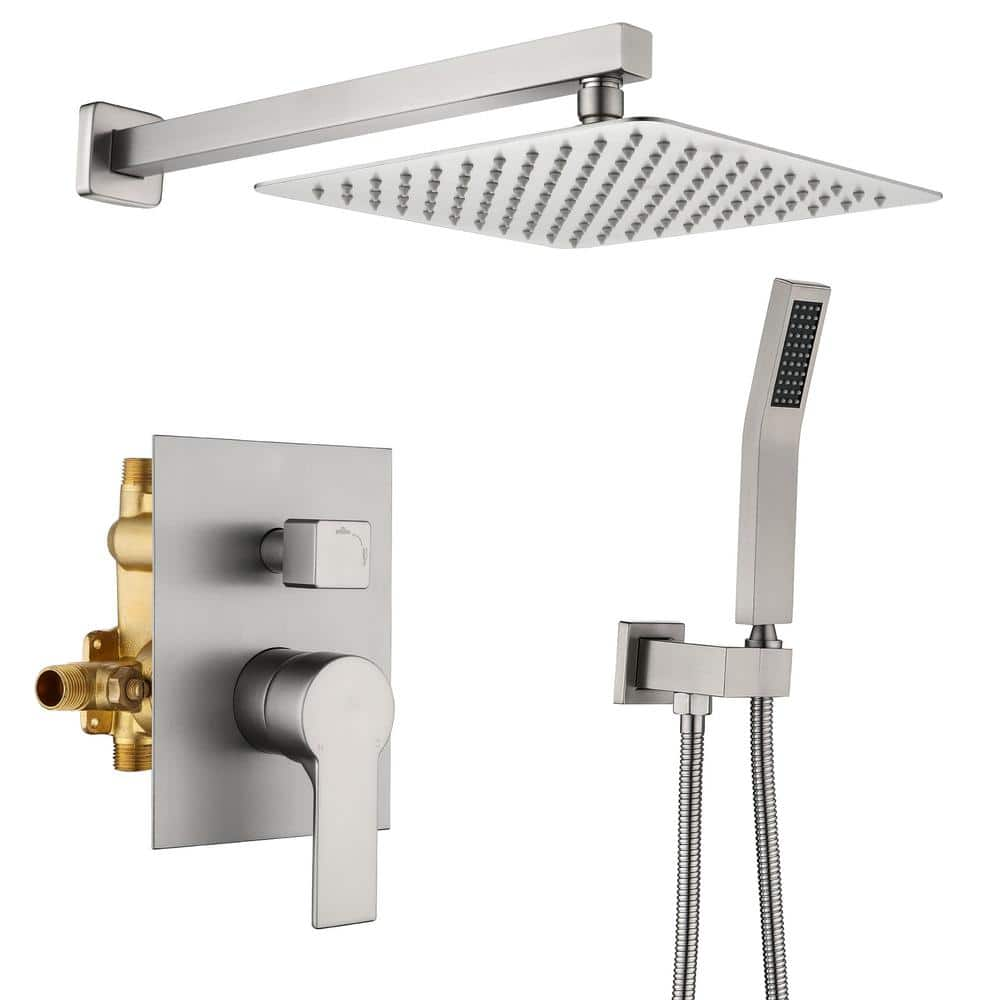 Aimadi Single Handle 1 Spray Wall Mount Shower Faucet 18 Gpm With Pressure Balance Brass Shower 