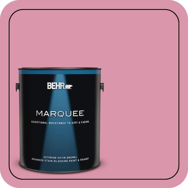 BEHR MARQUEE 1 gal. #110B-4 Foxy Pink Satin Enamel Exterior Paint & Primer