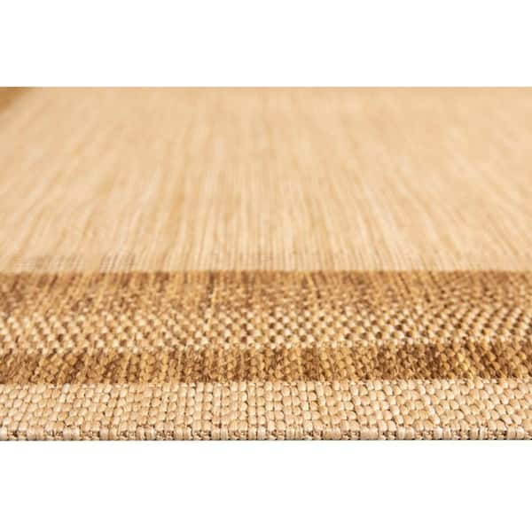 Hampton Bay Global Tan 5 ft. x 7 ft. Indoor/Outdoor Patio Area Rug