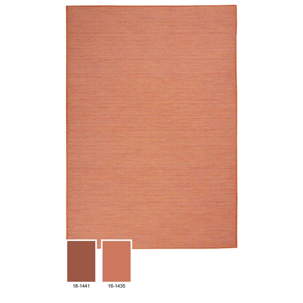 Positano Elegance Terracotta Flat-Weave 7' x 10' Synthetic Rug