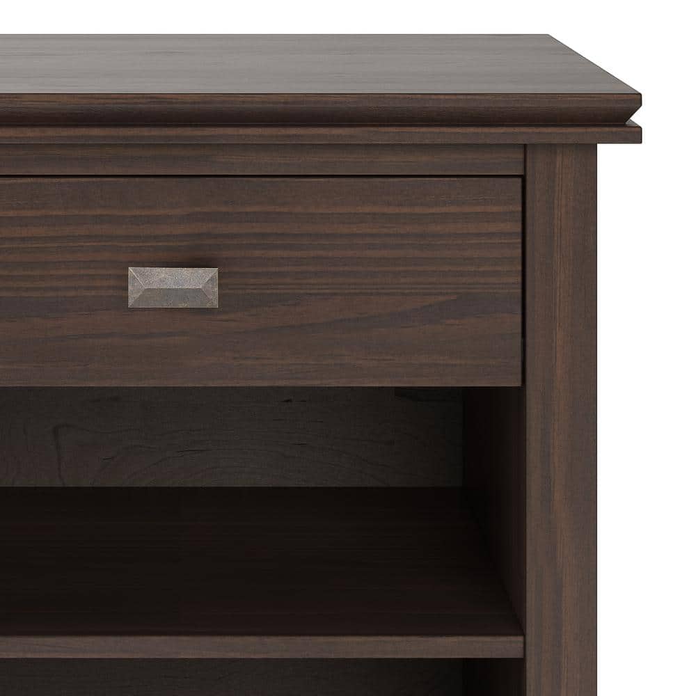 Warm Walnut Brown 24" Nightstand with Drawer and Shelf
