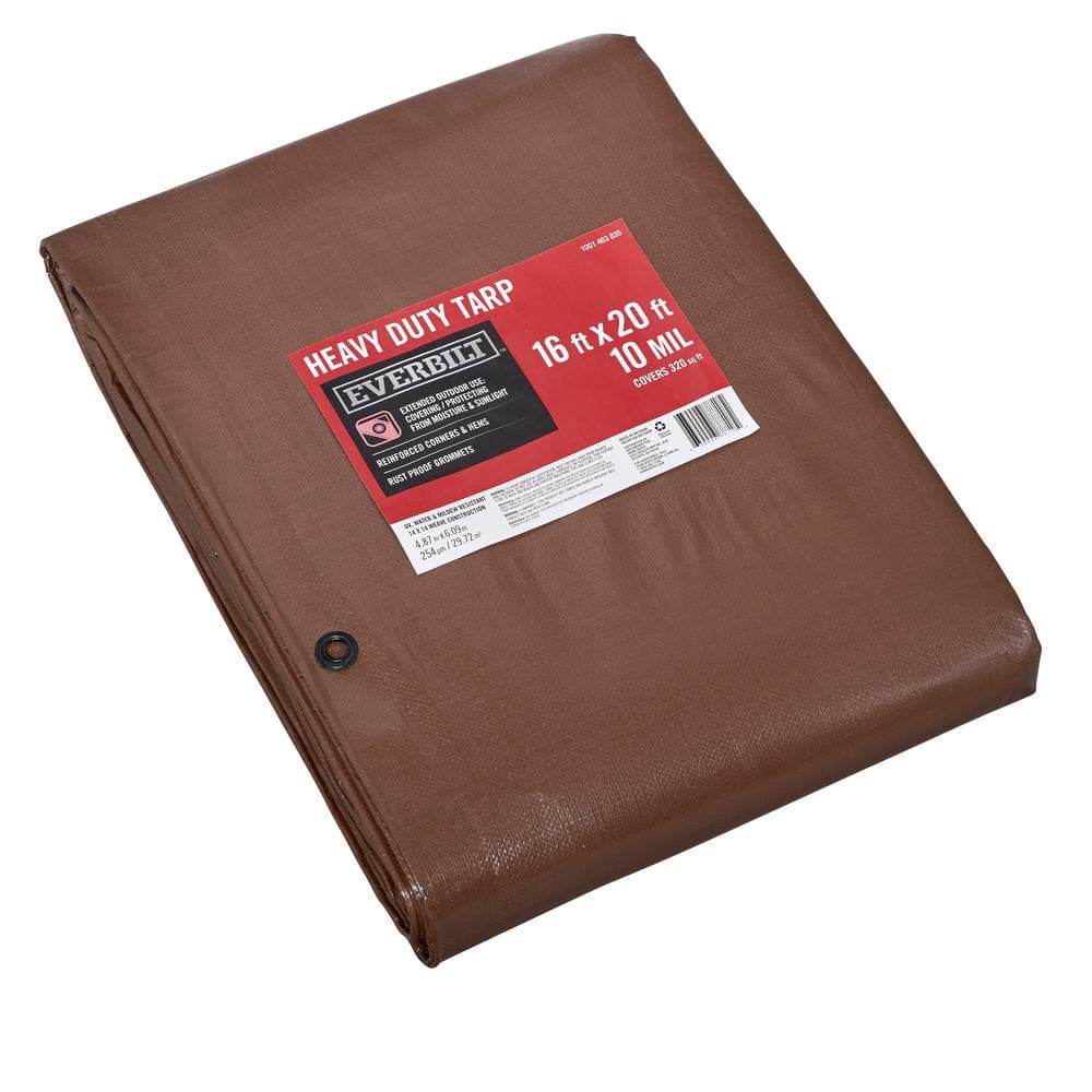 Everbilt 16 ft. x 20 ft. Brown and Silver Heavy Duty Tarp PYHD1620