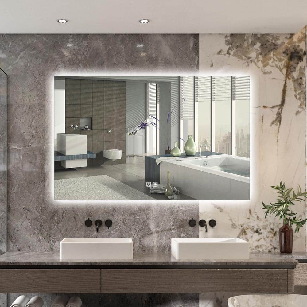 WELLFOR 60in X 36in Bathroom Mirror 60in X 36in LED