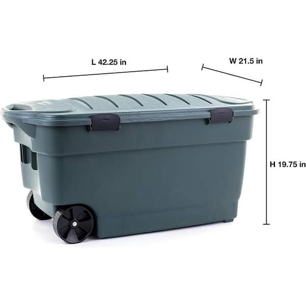 Rubbermaid ECOSense 54 Gal Recycled Plastic Storage Tote w/ Lid 2 Pack 