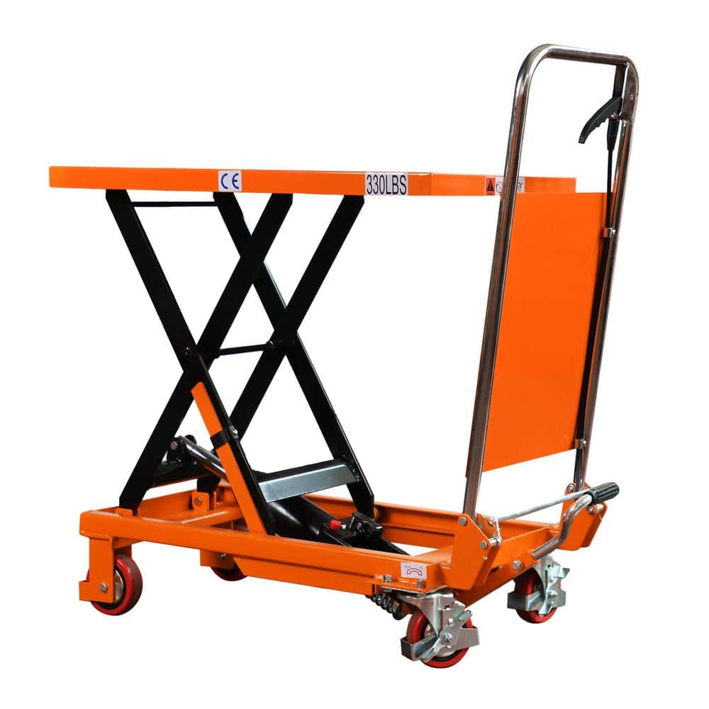 330 lbs. Mini Single Scissor Lift Table Cart 29 in. Max Lifting Height Hydr