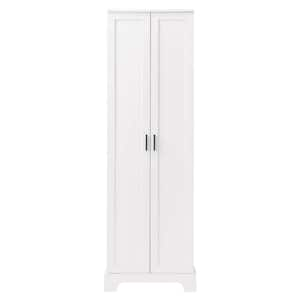 23.3 in. W x 16.9 in. D x 71.2 in. H White Tall Linen Cabinet with Adjustable Shelves and 2-Doors for Bathroom