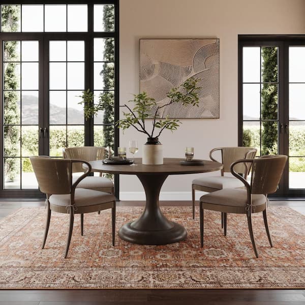 Ariza Hand Tuffted Wool Orange 5 ft. x 8 ft. Indoor Area Rug