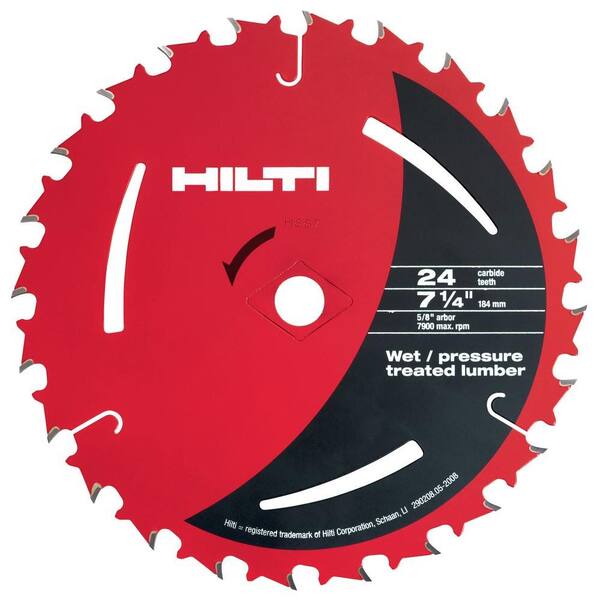 Hilti 7-1/4 in. x 24-Teeth Pressure Treated and Wet Lumber Circular Saw Blades (50-Pack)
