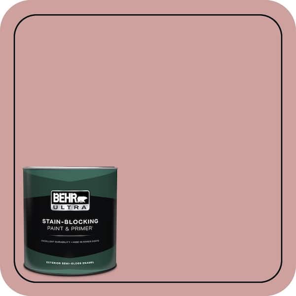 BEHR ULTRA 1 qt. #150E-3 Calico Rose Semi-Gloss Enamel Exterior Paint & Primer