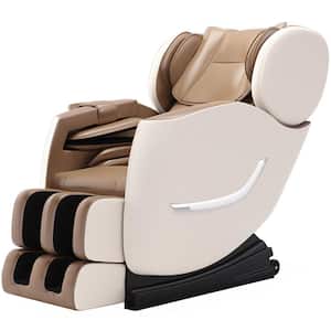 Favor-SS01 Beige Recliner w/ Zero Gravity, Full Body Air Pressure, Bluetooth, Heat, Foot Roller Massage Chair