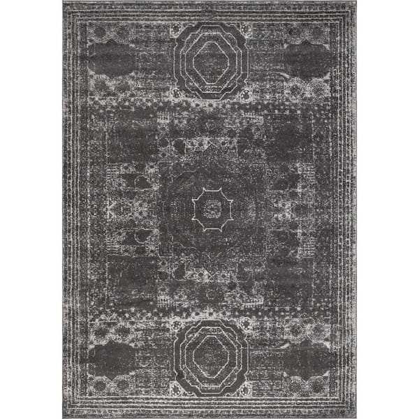 Unique Loom Bromley Wells Dark Gray 8' 0 x 11' 0 Area Rug