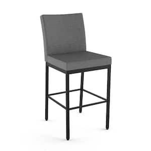 Perry Plus 26" Grey Woven Fabric / Black Metal Counter Stool