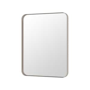 28 in. W x 36 in. H Premium Aluminum Framed Rectangular Bathroom Vanity Wall Mirror in Brushed Nichel