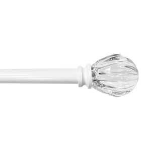 48 in. - 84 in. Adjustable Single Curtain Rod 5/8 in. Dia. in White with Acrylic Pumpkin finials