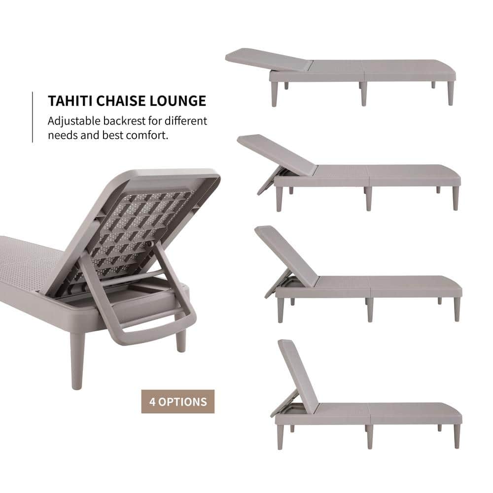 Tahiti Resin Rattan Chaise Lounge - Lagoon Brown