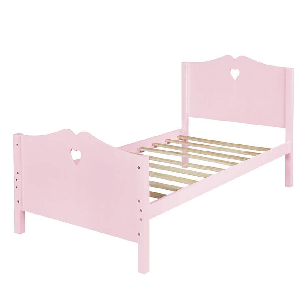 URTR White Twin Size Platform Bed Frames, Wood Twin Bed with Headboard and  Footboard for Kids, Young Teens and Adults T-01028-K - The Home Depot