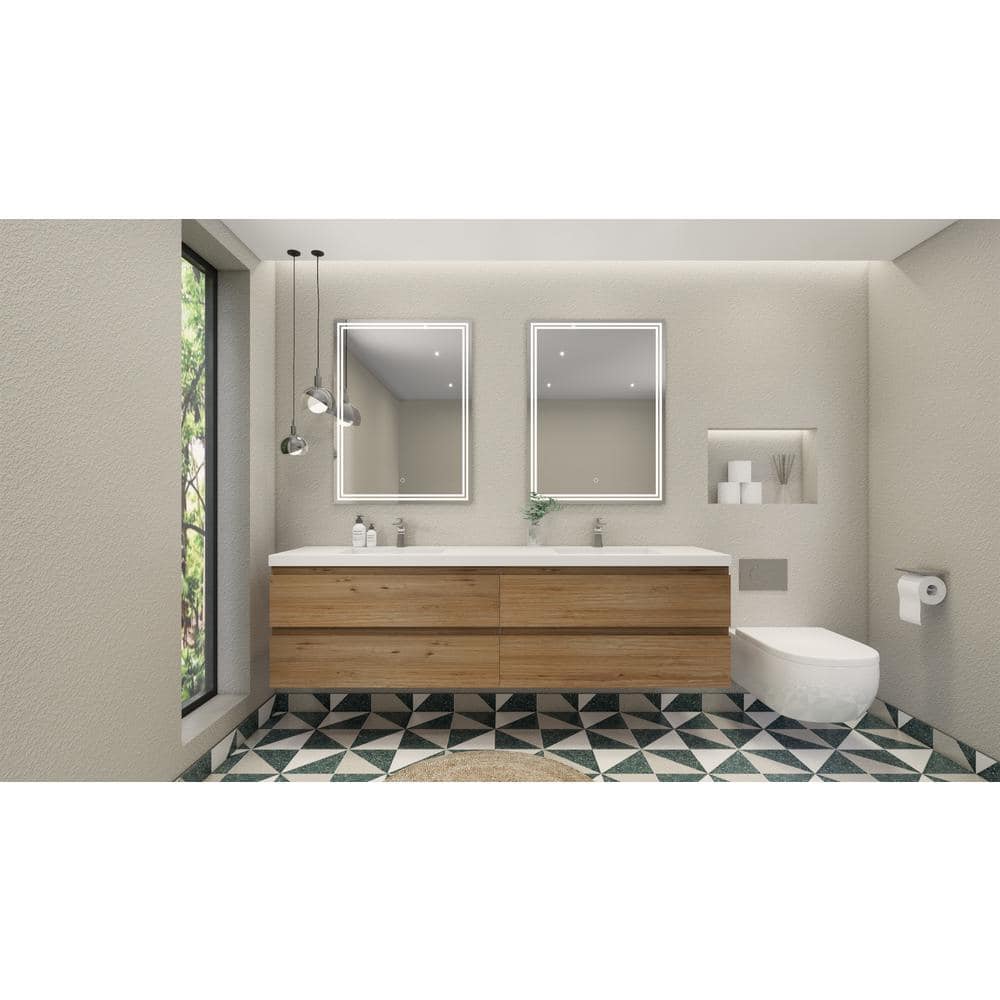 Solid Oak Bathroom Cabinet Small Bathroom Vanity Units Mirror Bathroom Sink  300CBC351 