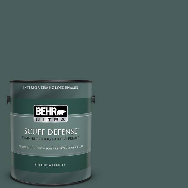 BEHR ULTRA 1 gal. #N430-7 Silken Pine Extra Durable Semi-Gloss Enamel Interior Paint & Primer