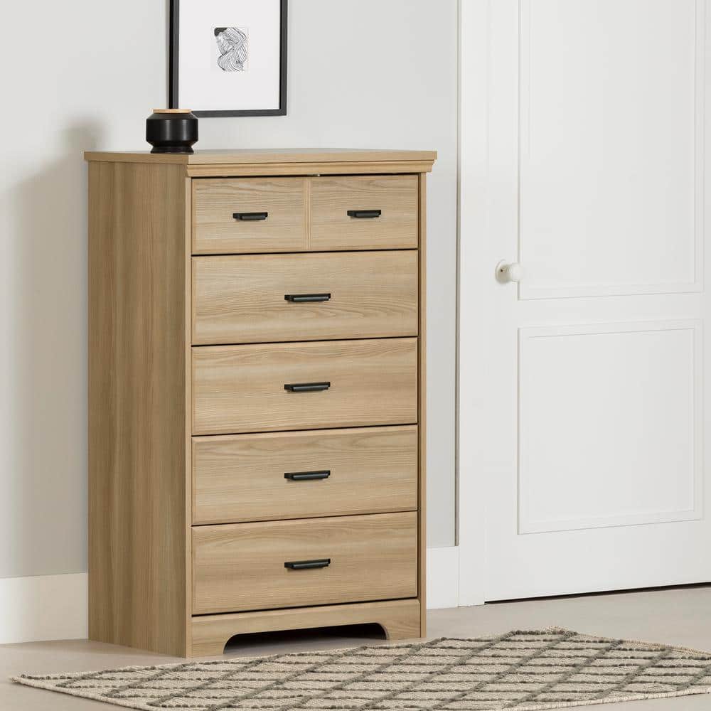 Versa Weathered Oak Vertical 5-Drawer Chest
