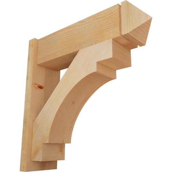 Ekena Millwork 8 in. x 28 in. x 28 in. Merced Arts and Crafts Rough Sawn Douglas Fir Outlooker