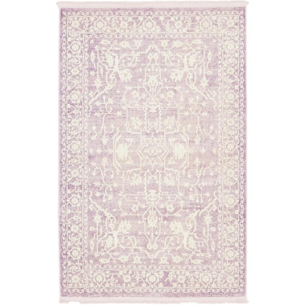 Unique Loom New Classical Olympia Purple 4' 0 x 6' 0 Area Rug