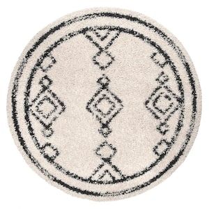 Mackie Moroccan Diamond Shag Off-White 5 ft. Round Indoor Area Rug