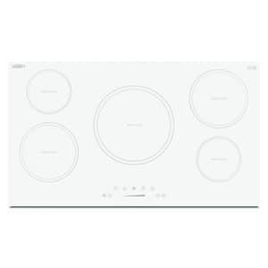 36 in. Electric Induction Cooktop in White with 5 Elements