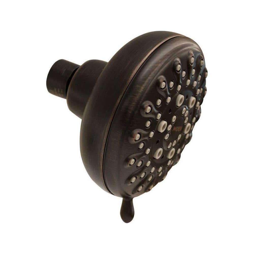 MOEN Banbury 5 Spray 4 In Single Wall Mount Fixed Shower Head In   Mediterranean Bronze Moen Fixed Shower Heads 23045brb 64 1000 