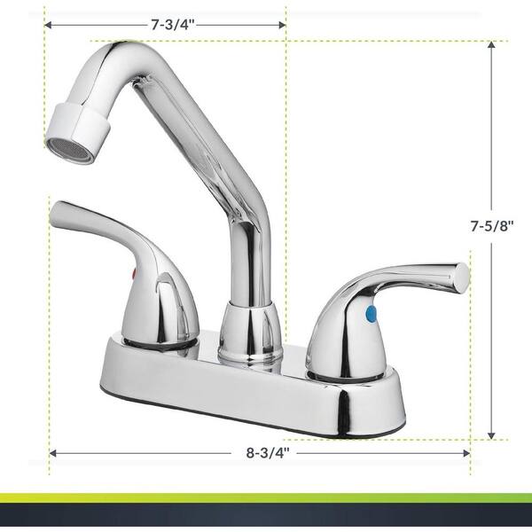 Lukvuzo Dual-Handle Utility Faucet in Chrome Rough Brass