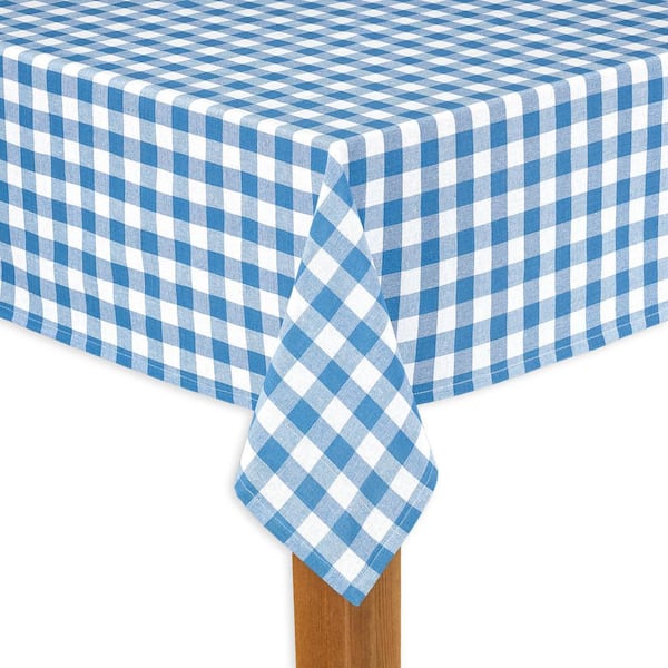 Buffalo Check 52 in. x 70 in. Navy 100% Cotton Tablecloth for Any Table